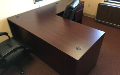 Cherry L-Shaped Office Desk