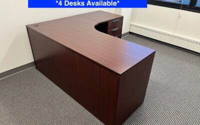 Mahogany Desk: L-shaped